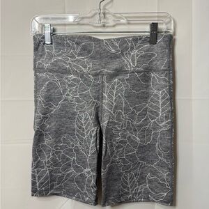 Gap Grey and White Floral Biker Shorts